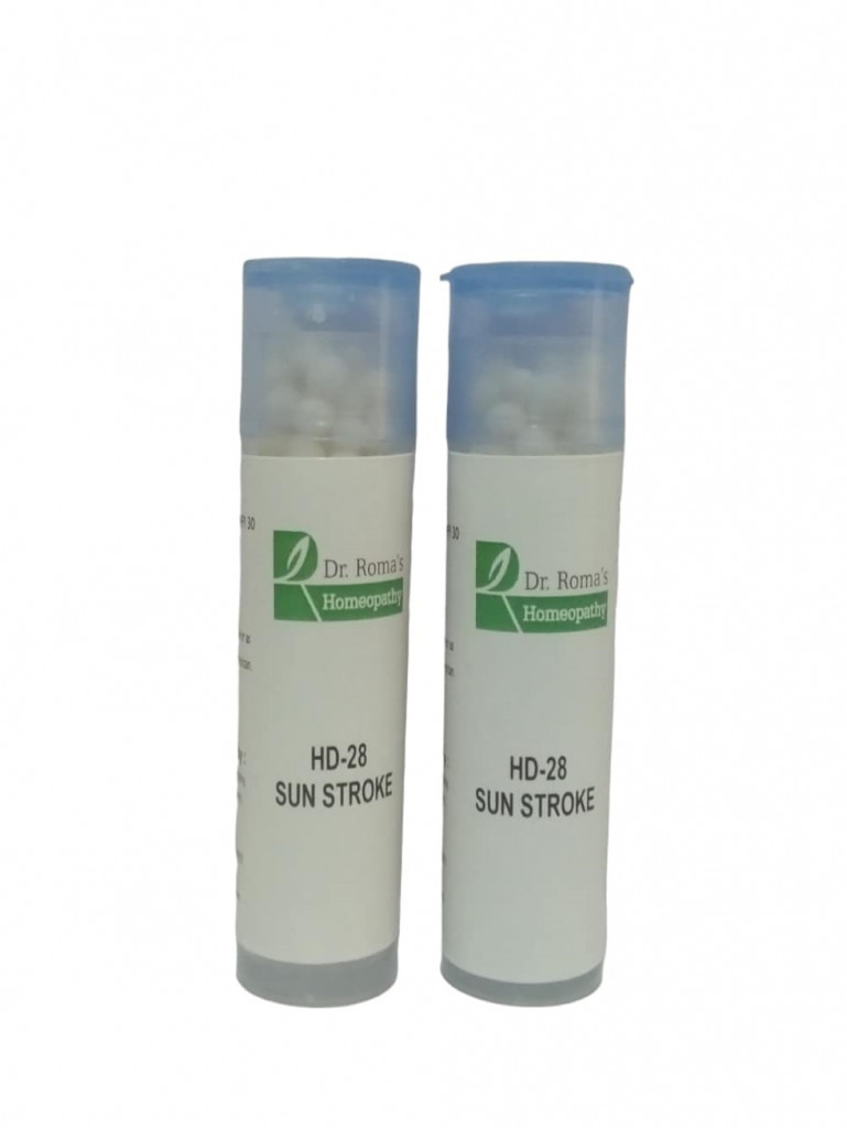 Dr Roma's Homeopathy HD-28 Sun Stroke (2 Bottles of 2 Dram)