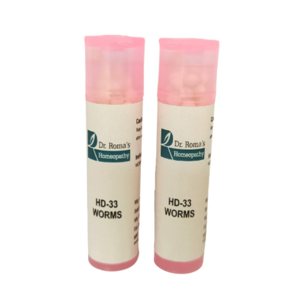 Dr Roma's Homeopathy HD-33 for Worms (2 Bottles of 2 Dram)