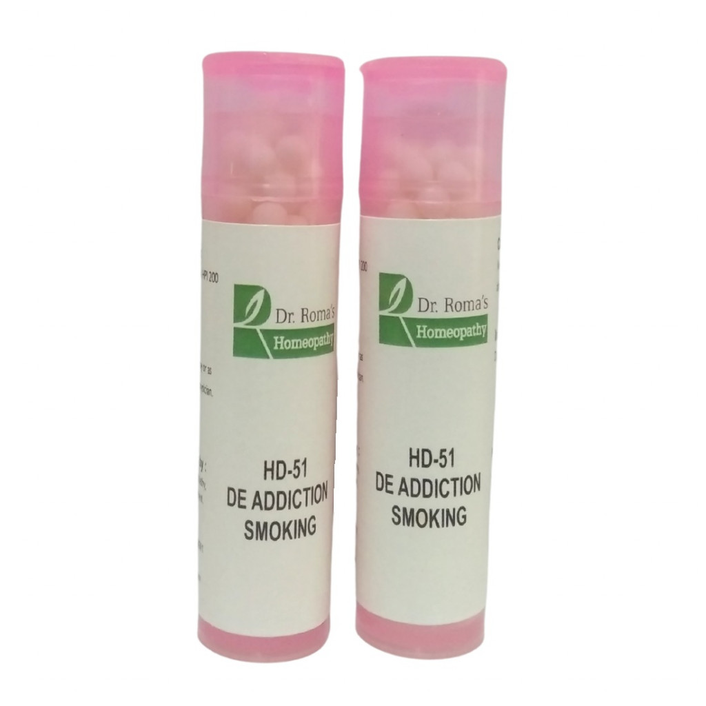 Dr Roma's Homeopathy HD-51 De Addiction Smoking (2 Bottles of 2 Dram)