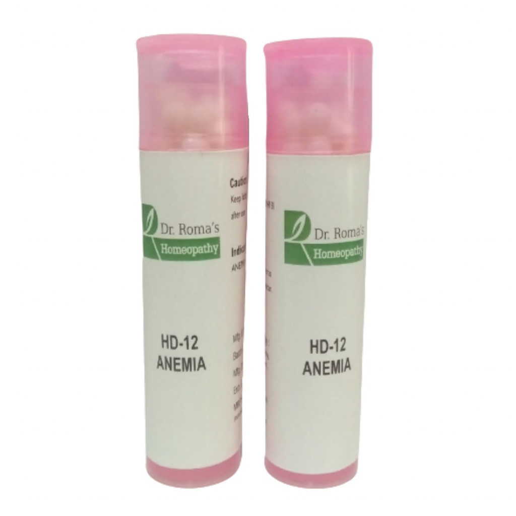 Dr Roma's Homeopathy HD-12 Anaemia (2 Bottles of 2 Dram)